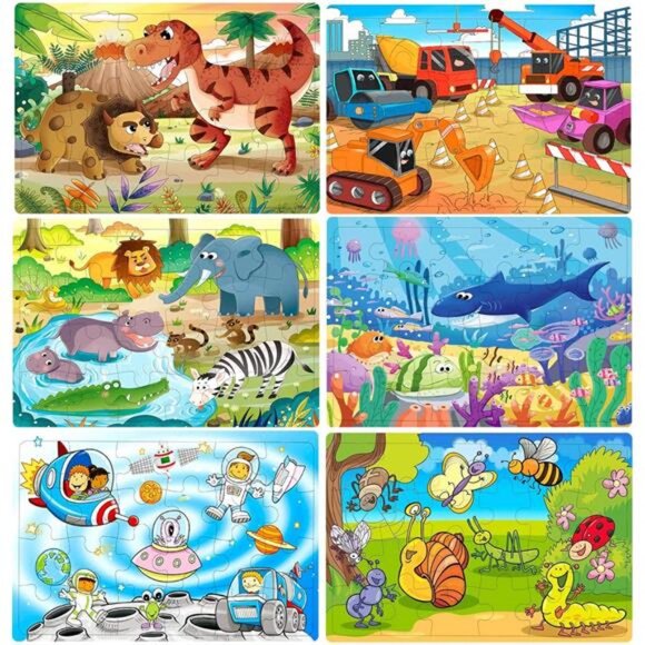 Puzzles for Kids Ages 3-5, 24 Piece Colorful Wooden Puzzles for Toddler - Picture 1 of 16